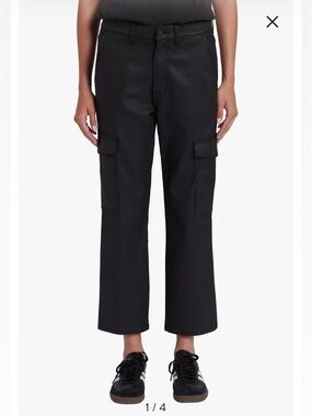 7 of All Mankind Logan Coated High Waist Ankle Straight Leg Cargo Pants